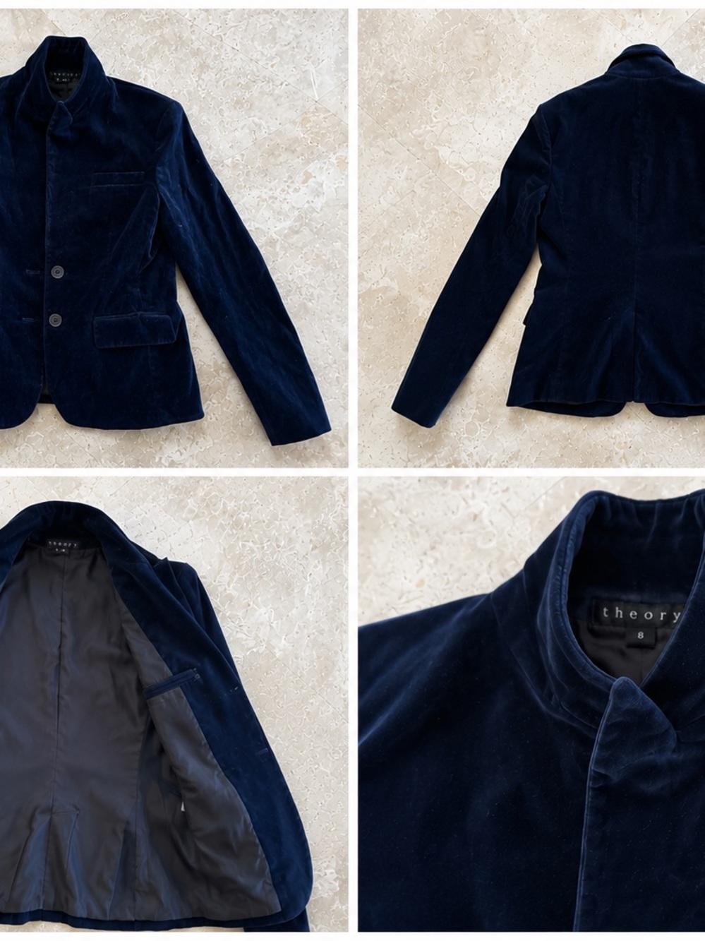 Theory Deep Navy Velvet Blazer
